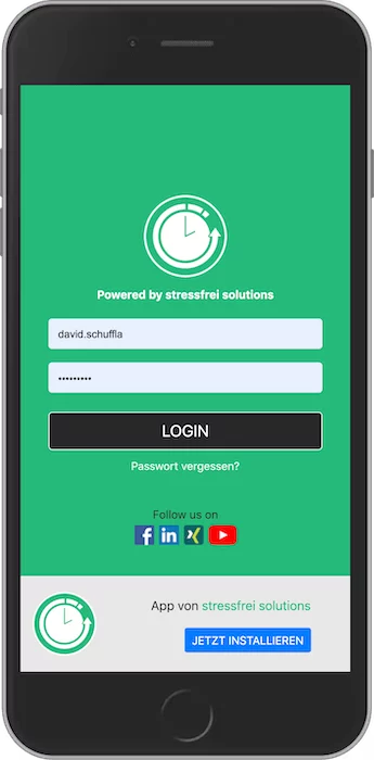 Zeiterfassung App Login