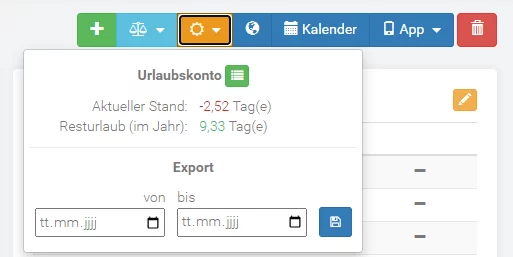 Urlaubsplanung Urlaubskontosaldo Urlaubsplanung Urlaubskontosaldo