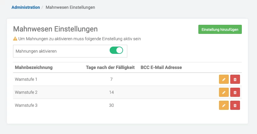 Automatisches Mahnwesen (1)