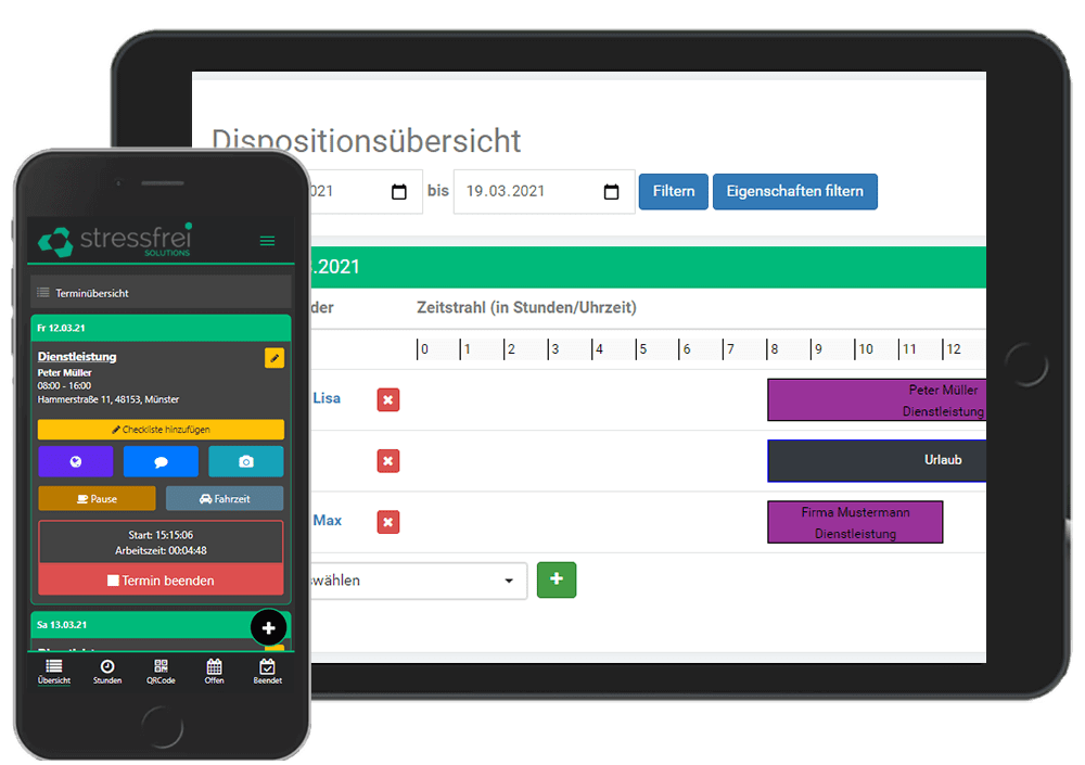 Home office Zeiterfassungs App Übersicht (1)