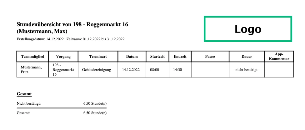 Objektbezogene Zeiterfassung Beispiel (1) Objektbezogene Zeiterfassung Beispiel (1)